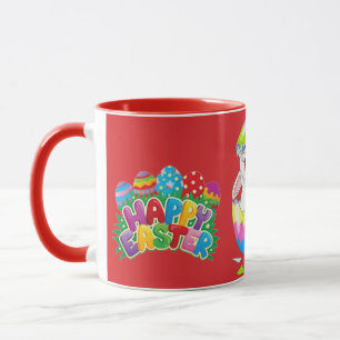 OEufs de Pâques et Mug de lapin - Rouge