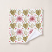 Oeufs de Pâques Fleurs et Coeurs en bois Serviette (Gant de toilette)