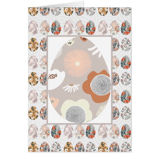 OEufs de Pâques Floral Élégant Carte de voeux plié (Devant)