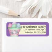 Oeufs de Pâques Hoppy Étiquettes de adresse de Pâq (En situation)