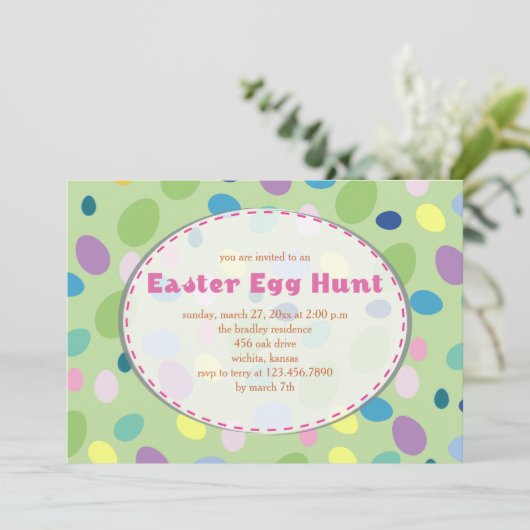 Oeufs de Pâques - Invitations de fête de Pâques (Debout devant)