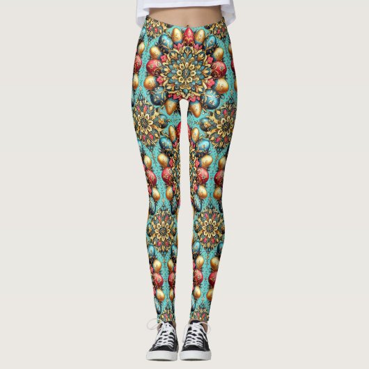 ŒUFS DE PÂQUES ~ Multicolores 3D ~ Leggings (Devant)