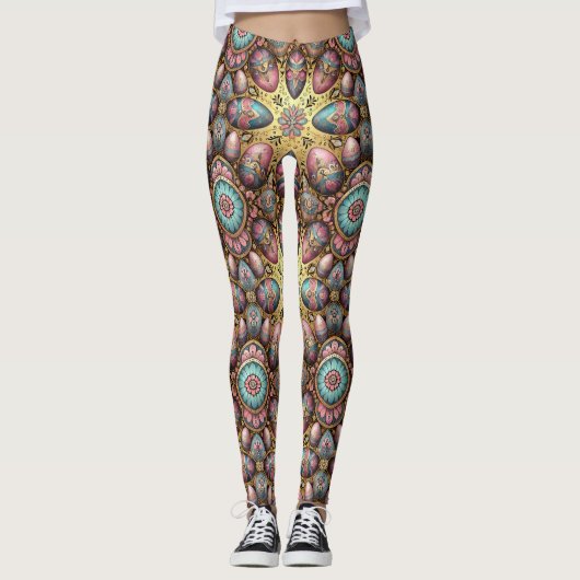 ŒUFS DE PÂQUES ~ Pastel 3D ~ Leggings (Devant)
