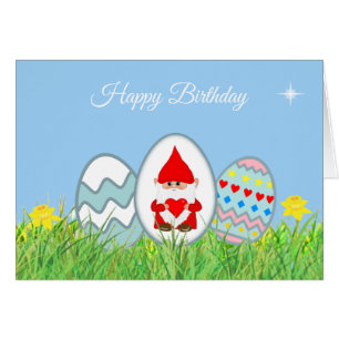 OEufs de Pâques peints et Gnome d'Anniversaire mig