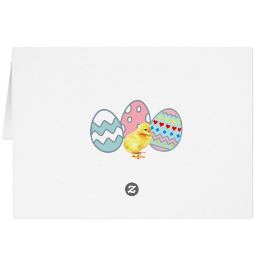 Oeufs de Pâques peints et poulets mignons (Dos Horizontal)