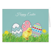 Oeufs de Pâques peints et poulets mignons (Devant horizontal)