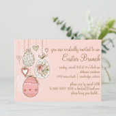 OEufs de Pâques rose Brunch de Pâques Invitation (Debout devant)