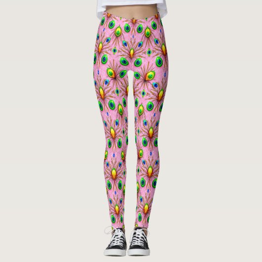 ŒUFS DE PÂQUES ~ Vert Jaune 3D ~ Leggings (Devant)