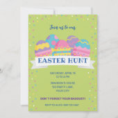 OEufs de Pâques verts INVITATION À LA CHASSE (Devant)