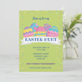 OEufs de Pâques verts INVITATION À LA CHASSE (Debout devant)