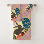 OEufs de Rose lapin de Pâques avec texte (En situation)