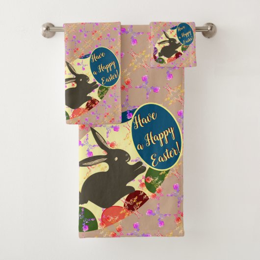 OEufs de Rose lapin de Pâques avec texte (En situation)