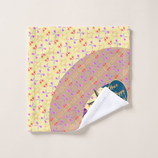 OEufs de Rose lapin de Pâques avec texte (Gant de toilette)