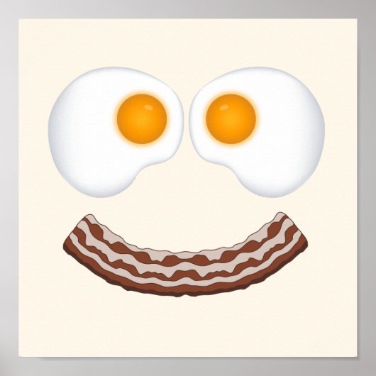 Oeufs et Bacon Grin Poster (Devant)