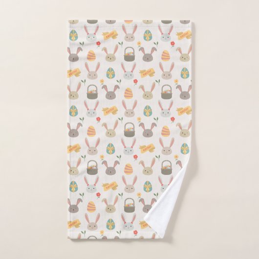 Oeufs et ensemble simples de serviette de Pâques | (Serviette à main)