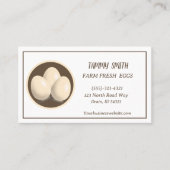 Oeufs frais de ferme à vendre Carte de visite (Devant)