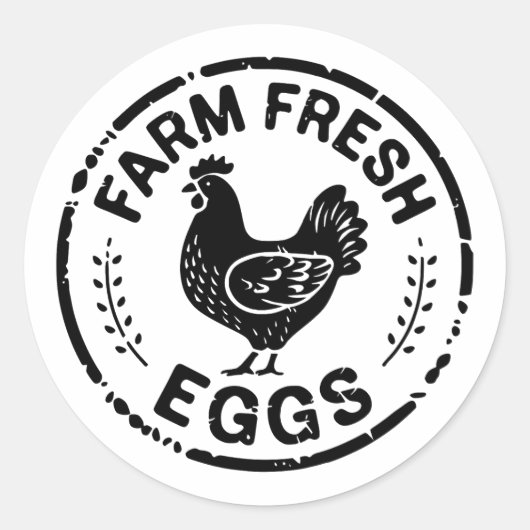 OEufs frais de ferme Autocollant de poulet rustiqu (Devant)
