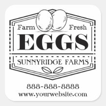 Oeufs frais de ferme | Étiquette d'autocollant à c