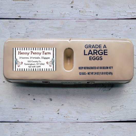 Oeufs frais de ferme personnalisés Étiquette de po
