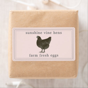 Oeufs frais de la ferme Étiquette de carton d'oeuf