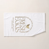 Oeufs frais Serviette du marché au poulet en or (Serviette à main)