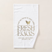 Oeufs frais Serviette du marché au poulet en or (Serviette à main)