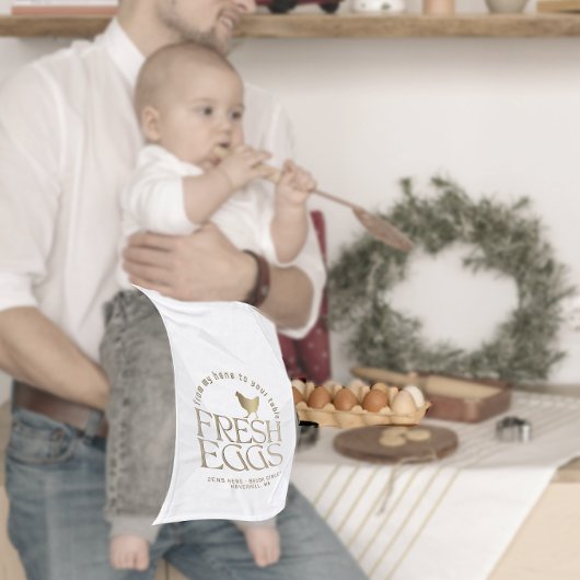 Oeufs frais Serviette du marché au poulet en or