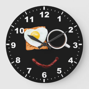 OEufs Fraisés Amusants Horloge murale de la cuisin