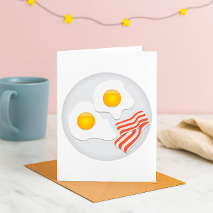 Oeufs Frits Et Bacon Petit Déjeuner Cartes