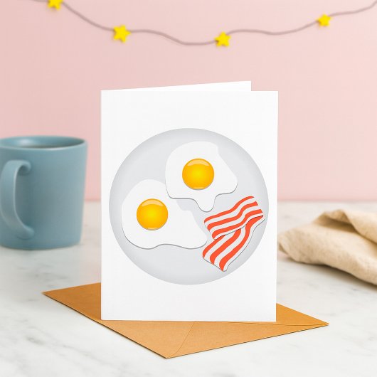 Oeufs Frits Et Bacon Petit Déjeuner Cartes