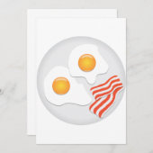 Oeufs Frits Et Invitations De Bacon (Devant / Derrière)
