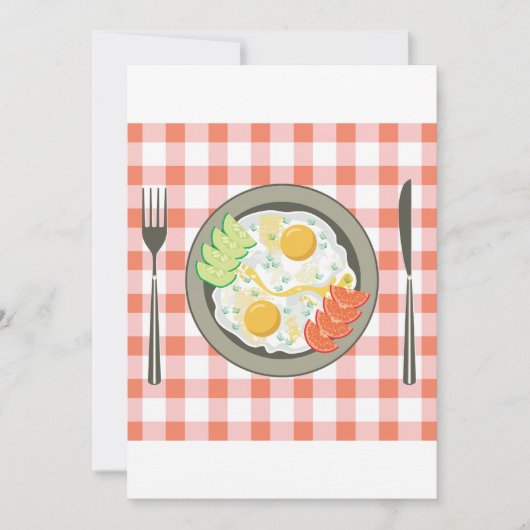 Oeufs Frits Sur Une Plaque Invitations (Devant)