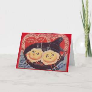 Oeufs frits vintages Carte de voeux Saint-Valentin