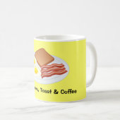 Oeufs, lard, pain grillé et café moyens de tasse (Devant droit)