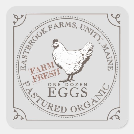 OEUFS PASTURÉS FRAIS DE LA FERME OEUFS ÉTIQUETTES  (Devant)