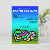 Oeufs peints Invitation Chasse aux oeufs de Pâques (Debout devant)