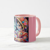 Oeufs vintages de FILLES Lapin ~ Mug (Devant droit)