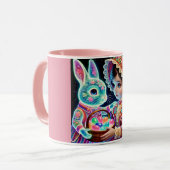 Oeufs vintages de FILLES Lapin ~ Mug (Devant gauche)