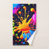 Oeuvre Abstraite de peinture à néon (Serviette à main)