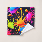 Oeuvre Abstraite de peinture à néon (Gant de toilette)
