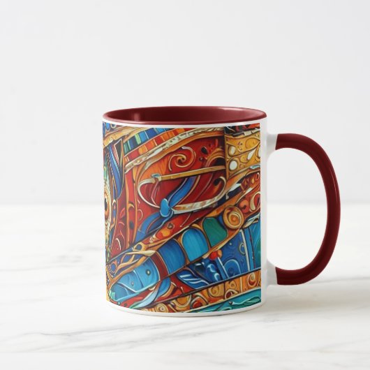 OEuvre Abstraite de surface 1214 - Mug de café (Droite)