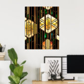 Oeuvre Art déco en verre doré (Bureau à domicile)