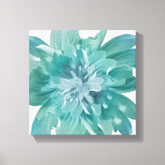 Œuvre d'art en toile de luxe Teal Bloom (Recto)