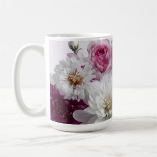 Œuvre d'art florale botanique sur tasse à café – É