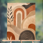 Œuvre d'art murale abstraite de style boho et tons (Neutre)