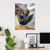 Œuvre d'art murale Cormoran | Impression d'oiseau (Bureau à domicile)