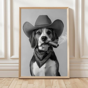 Oeuvre d'art murale Cowboy Beagle, Impression occi