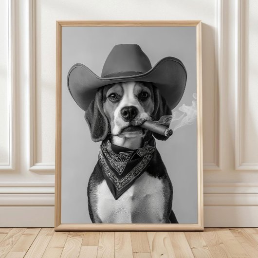 Oeuvre d'art murale Cowboy Beagle, Impression occi