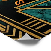 Œuvre d'art murale de chat noir Art Déco Golden Ra (Coin)