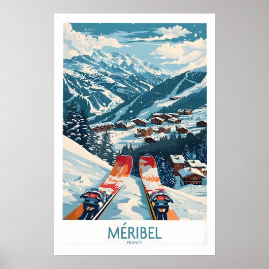 Œuvre d'art murale de Méribel - Impression ski - F (Devant)